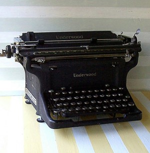 A 1939 Underwood Typewriter found on etsy.com https://www.etsy.com/listing/82465142/vintage-typewriter-1939-underwood-master